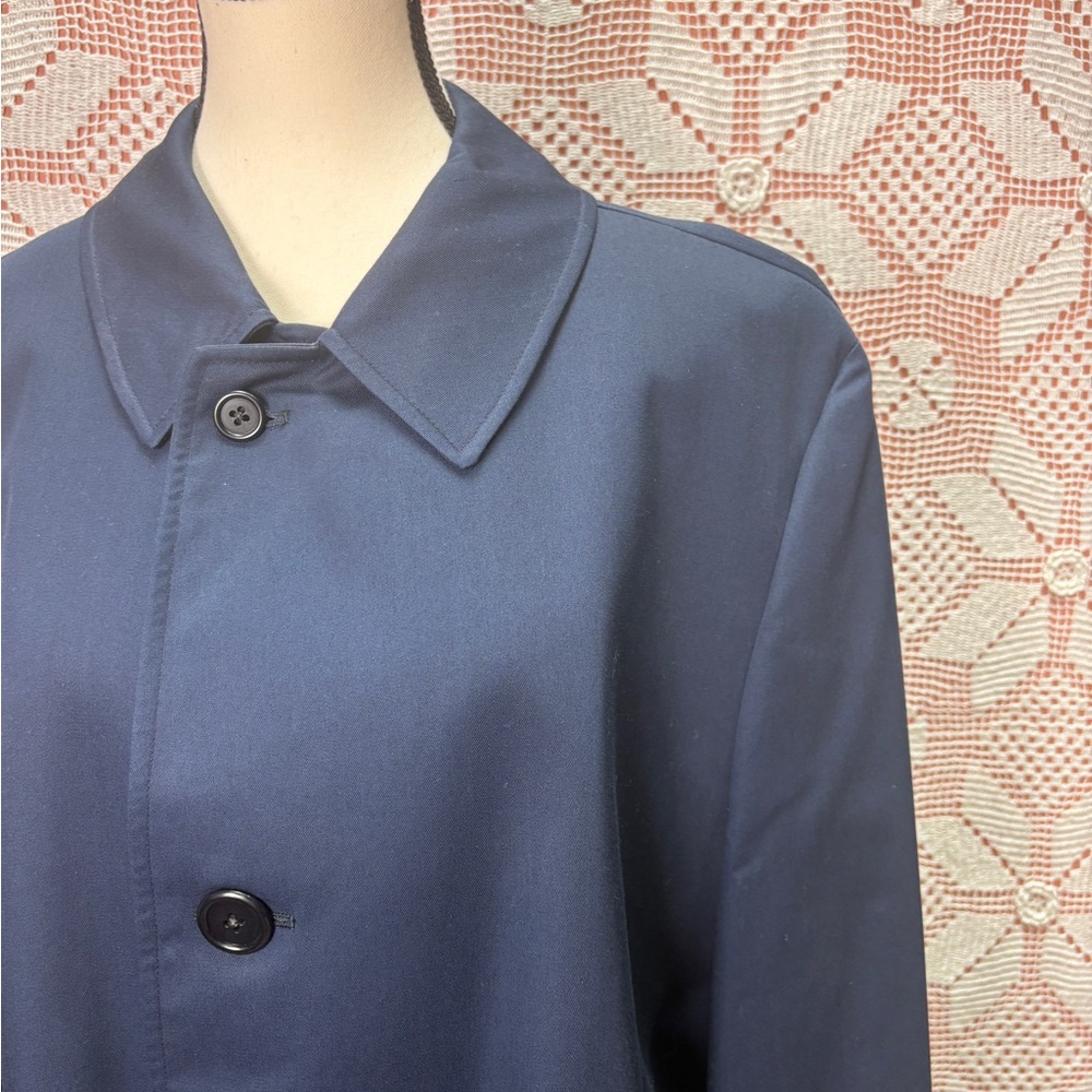 Aquascutum London Vintage Raincoat Navy Aqua 5 Waterproof Trench Coat - Picture 3 of 12